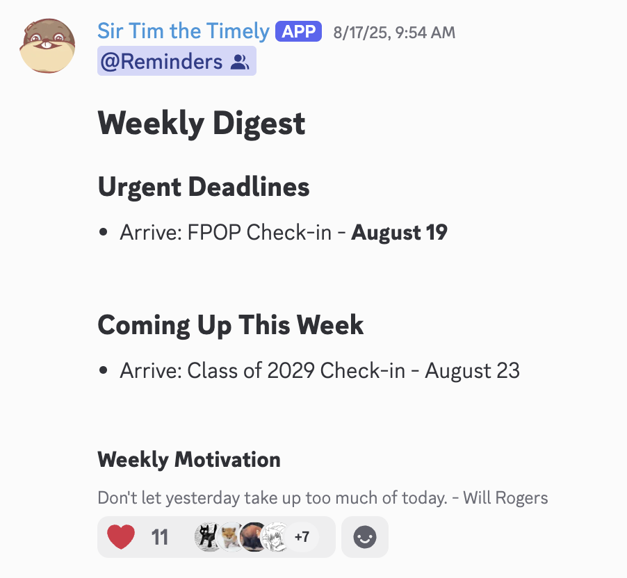 Sir Tim the Timely weekly digest