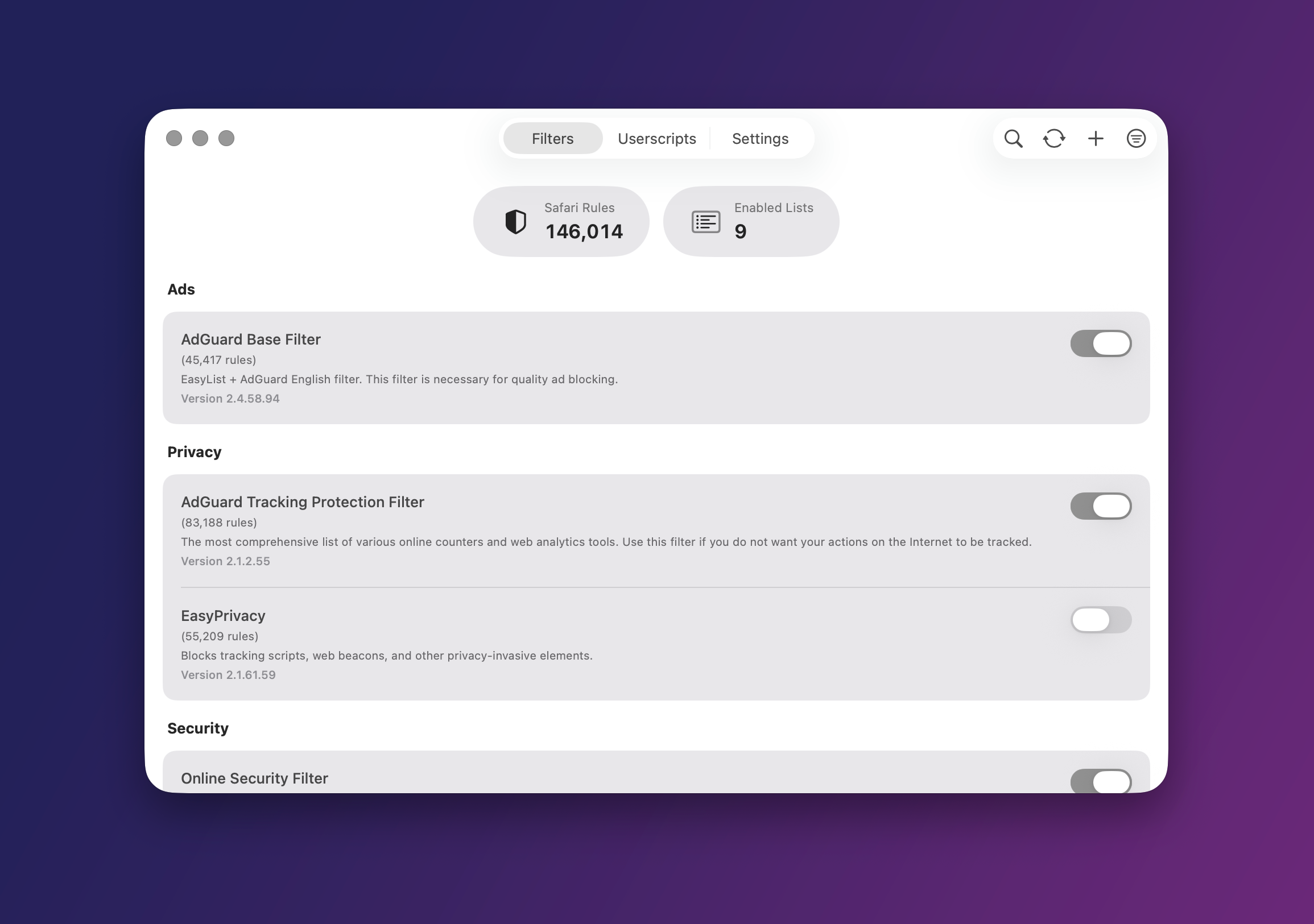 wBlock interface overview